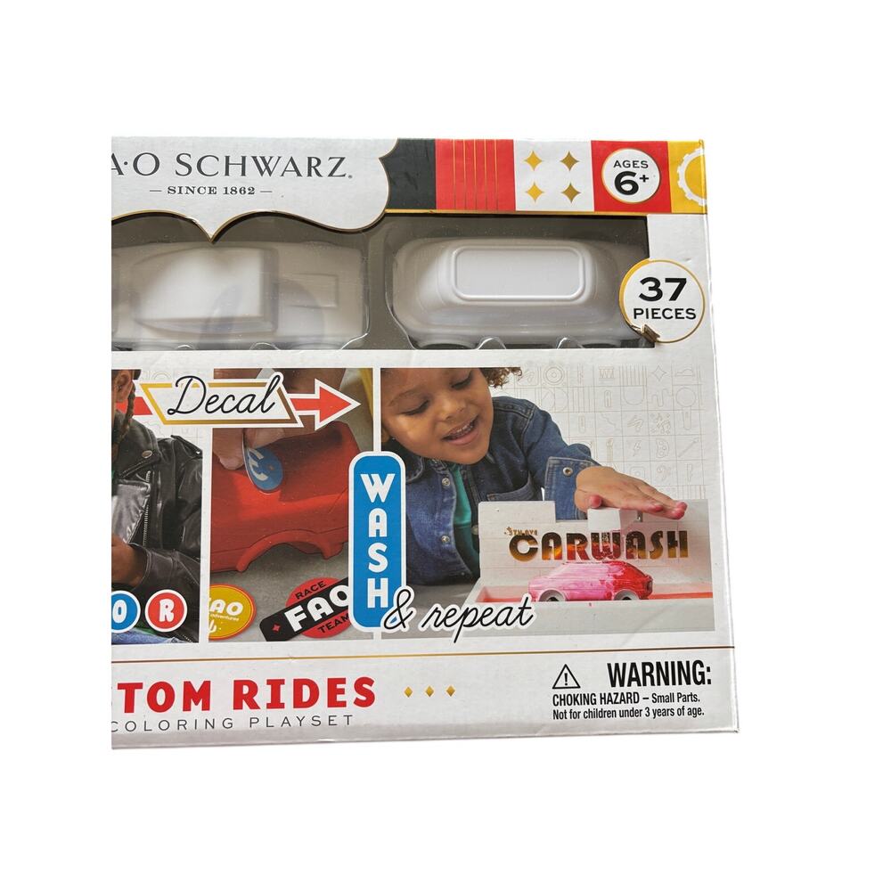 FAO Schwarz Custom Rides Car Coloring Playset 37 Piece Build & Color Kit NIB - Picture 3 of 8